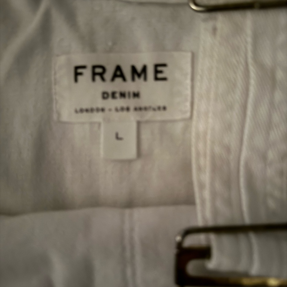 Frame Denim White Mini denim Dress size large - Picture 6 of 8